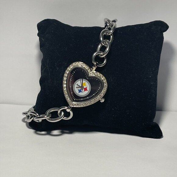 Pittsburgh Steelers NFL Heart Stainless-Steel Bracelet Watch by Game Time NEW main image 6